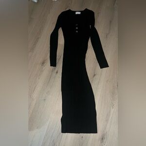 ASOS DESIGN Knit Midi Dress Hook & Eye Front Size 10
